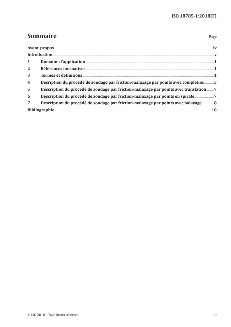 ISO 18785-1:2018 ISO 18785-1:2018 - Soudage par friction-malaxage par points — Aluminium — Partie 1: Vocabulaire/27/2018 - Page 3 preview