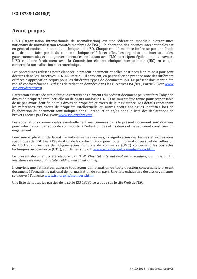 ISO 18785-1:2018 ISO 18785-1:2018 - Soudage par friction-malaxage par points — Aluminium — Partie 1: Vocabulaire/27/2018 - Page 4 preview