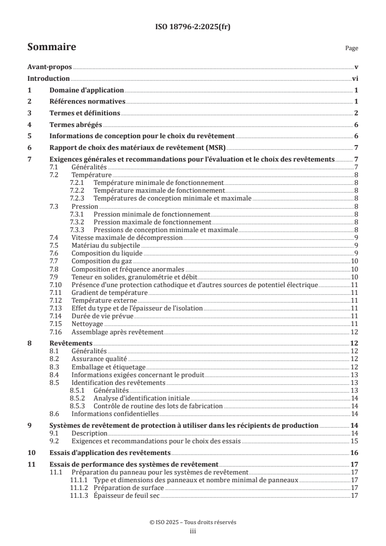 ISO 18796-2:2025 ISO 18796-2:2025 - Industries du pétrole et du gaz, y compris les énergies à faible teneur en carbone — Revêtement de protection interne des récipients de production en acier au carbone — Partie 2: Exigences et recommandations pour le choix des systèmes de revêtement
Released:25. 07. 2025 - Page 3 preview