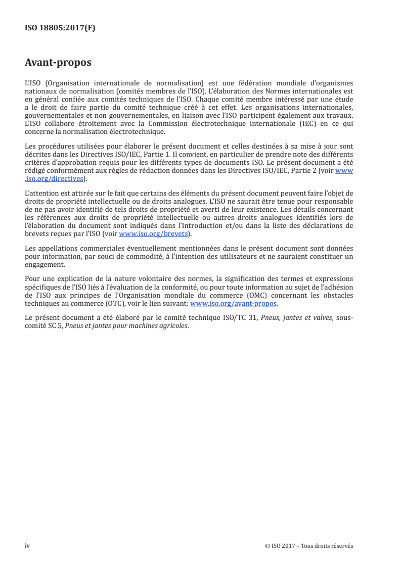 ISO 18805:2017 ISO 18805:2017 - Classification des pneumatiques — Machines agricoles, engins forestiers et engins de construction/9/2018 - Page 4 preview