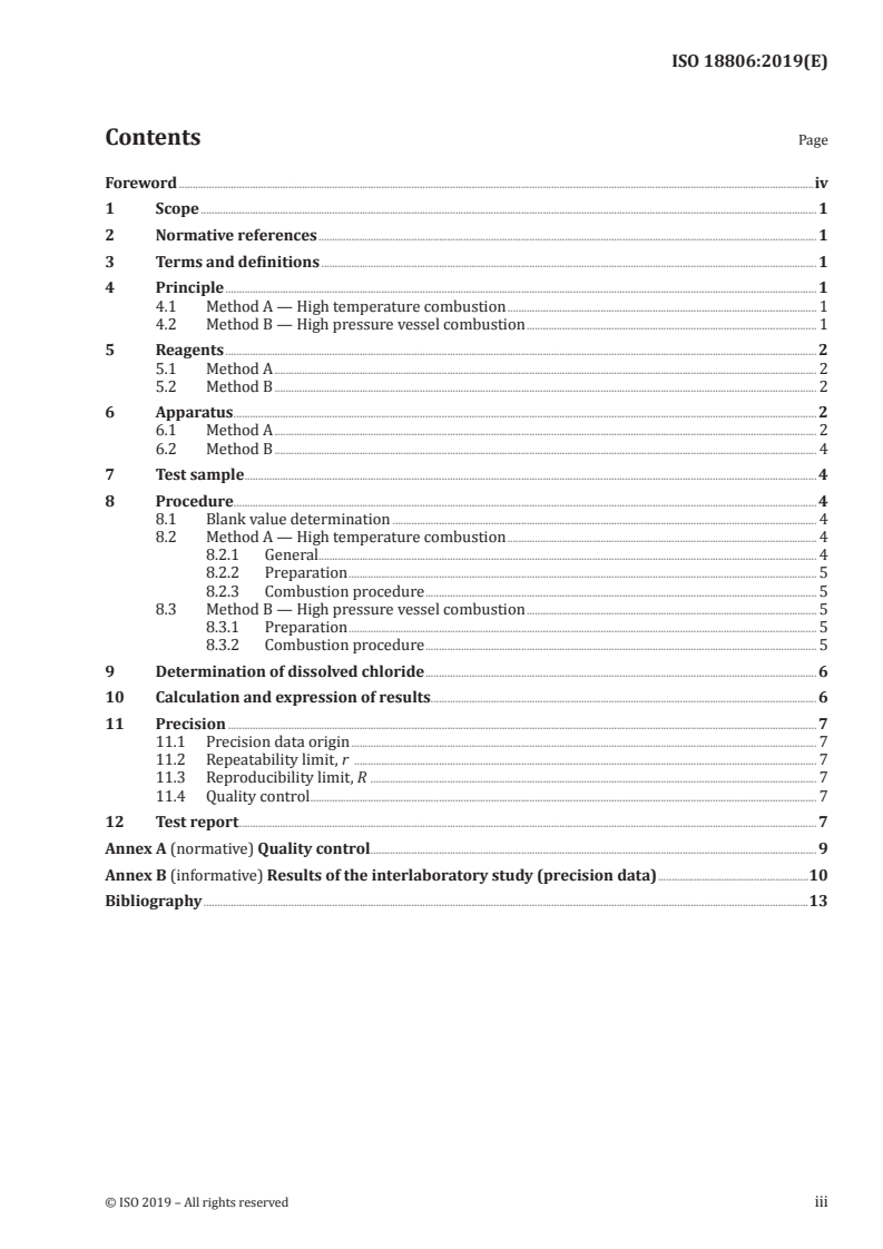 ISO 18806:2019 ISO 18806:2019 - Solid mineral fuels — Determination of chlorine content/30/2019 - Page 3 preview