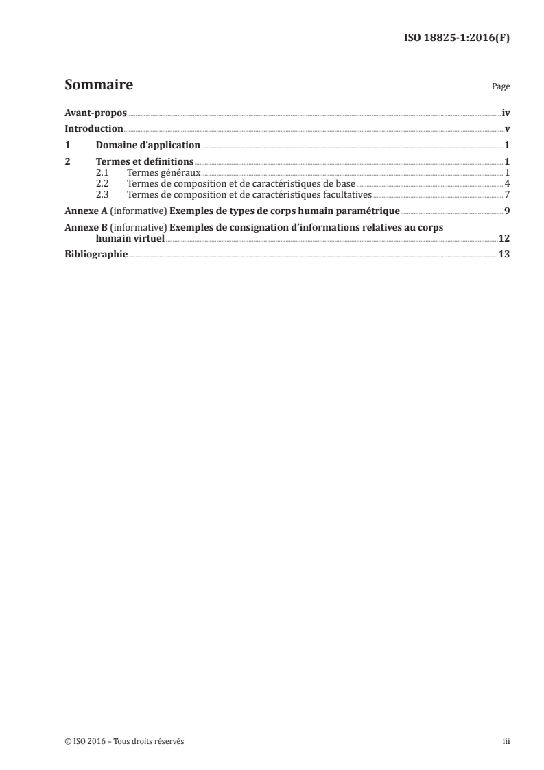ISO 18825-1:2016 ISO 18825-1:2016 - Habillement — Essayage virtuel — Partie 1: Vocabulaire et terminologie utilisés pour le corps humain virtuel/13/2016 - Page 3 preview