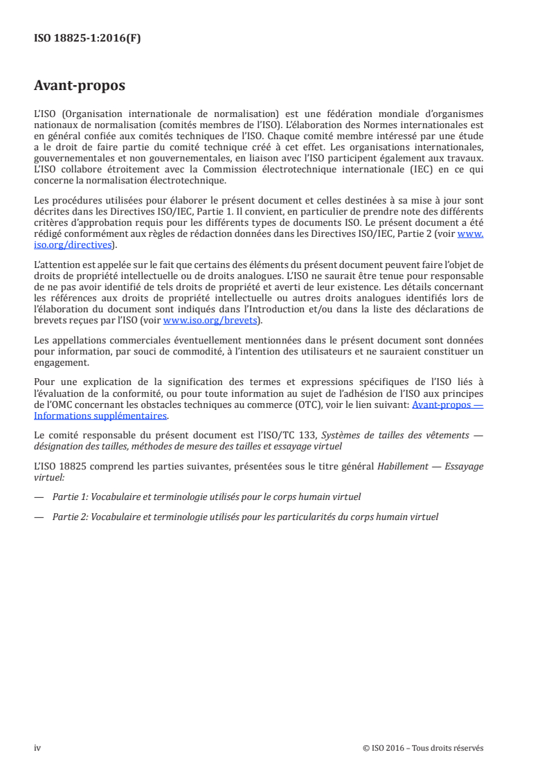 ISO 18825-1:2016 ISO 18825-1:2016 - Habillement — Essayage virtuel — Partie 1: Vocabulaire et terminologie utilisés pour le corps humain virtuel/13/2016 - Page 4 preview