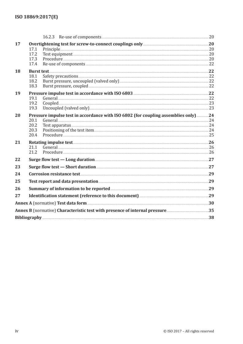 ISO 18869:2017 ISO 18869:2017 - Hydraulic fluid power — Test methods for couplings actuated with or without tools/31/2017 - Page 4 preview