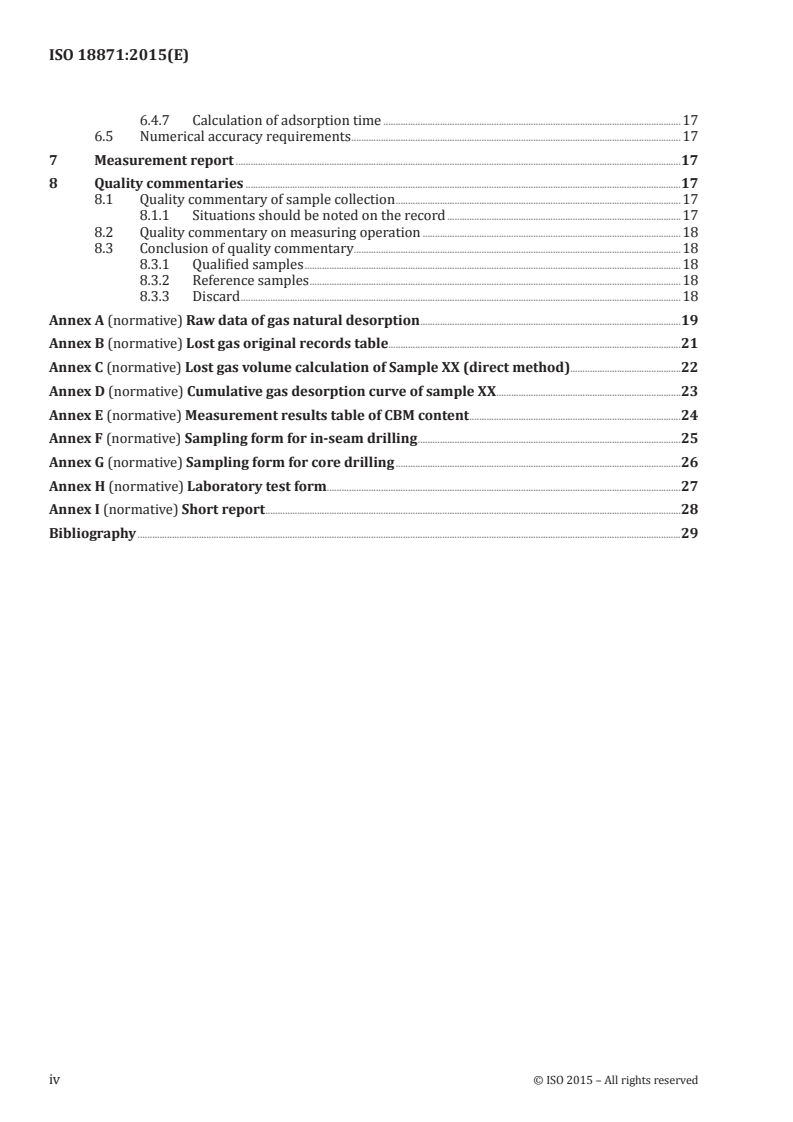 ISO 18871:2015 ISO 18871:2015 - Method of determining coalbed methane content/29/2015 - Page 4 preview