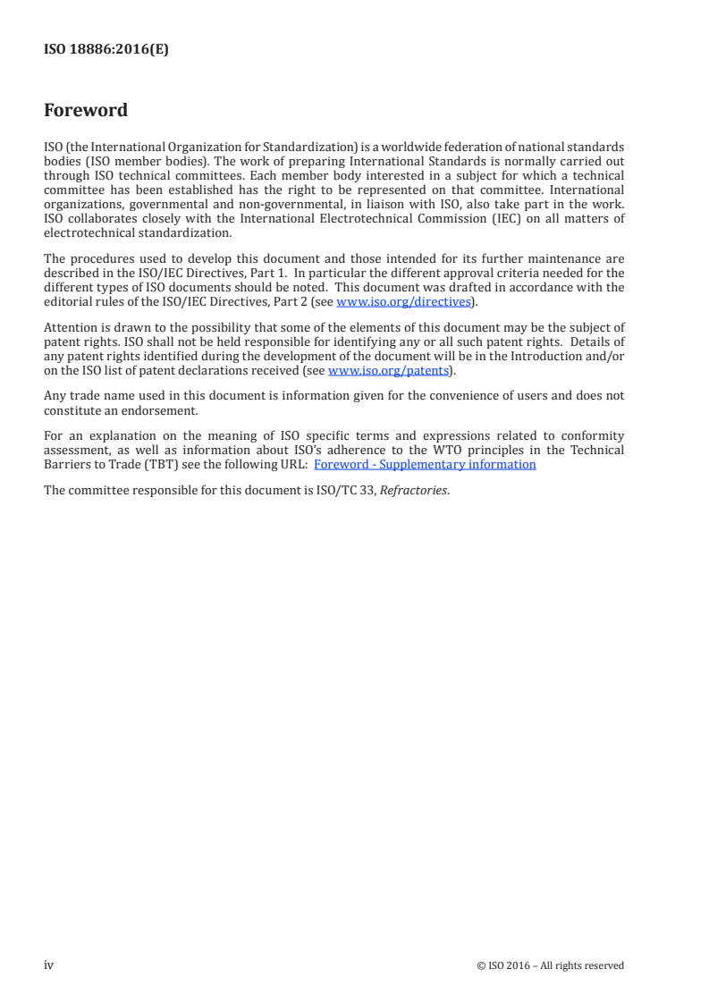 ISO 18886:2016 ISO 18886:2016 - Refractory test-piece preparation — Gunning refractory panels by wet gunning techniques/8/2016 - Page 4 preview