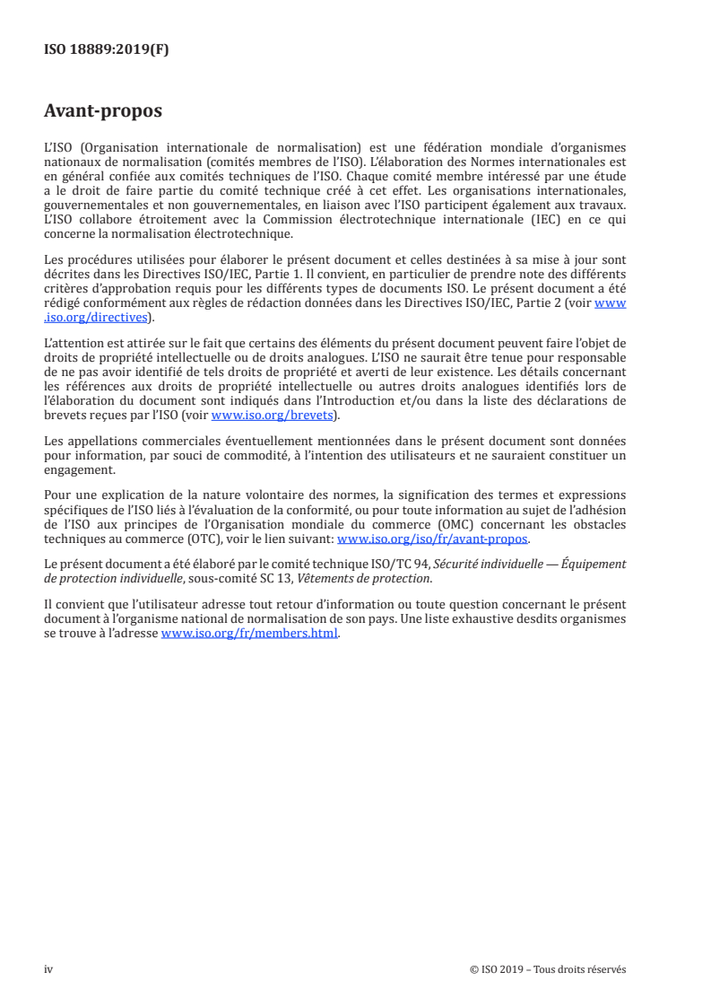 ISO 18889:2019 ISO 18889:2019 - Gant de protection pour les opérateurs manipulant des pesticides et les travailleurs de rentrée — Exigences de performances/10/2019 - Page 4 preview