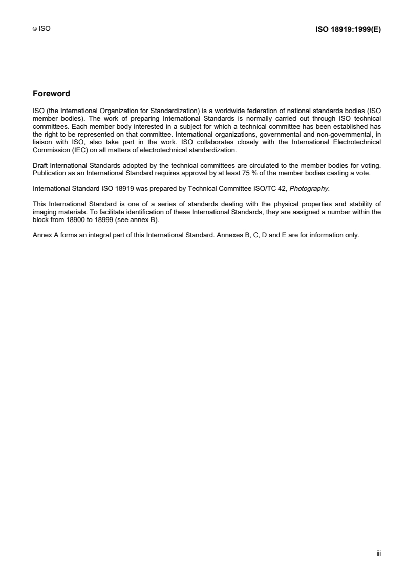 ISO 18919:1999 ISO 18919:1999 - Imaging materials — Thermally processed silver microfilm — Specifications for stability/2/1999 - Page 3 preview