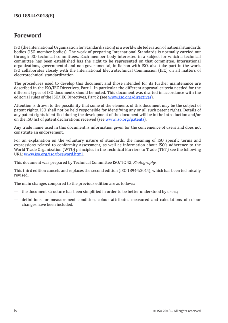 ISO 18944:2018 ISO 18944:2018 - Imaging materials — Reflection colour photographic prints — Test print construction and measurement/18/2018 - Page 4 preview