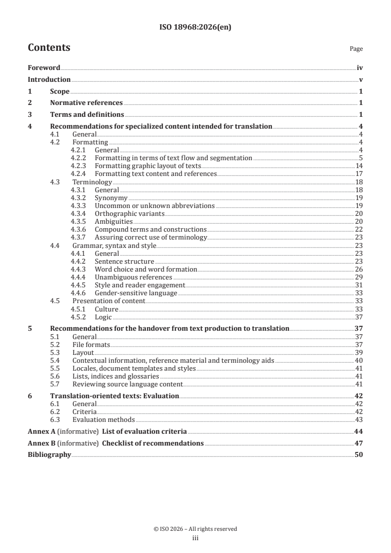 ISO 18968:2026 ISO 18968:2026 - Translation-oriented writing — Text production and text evaluation - Page 3 preview