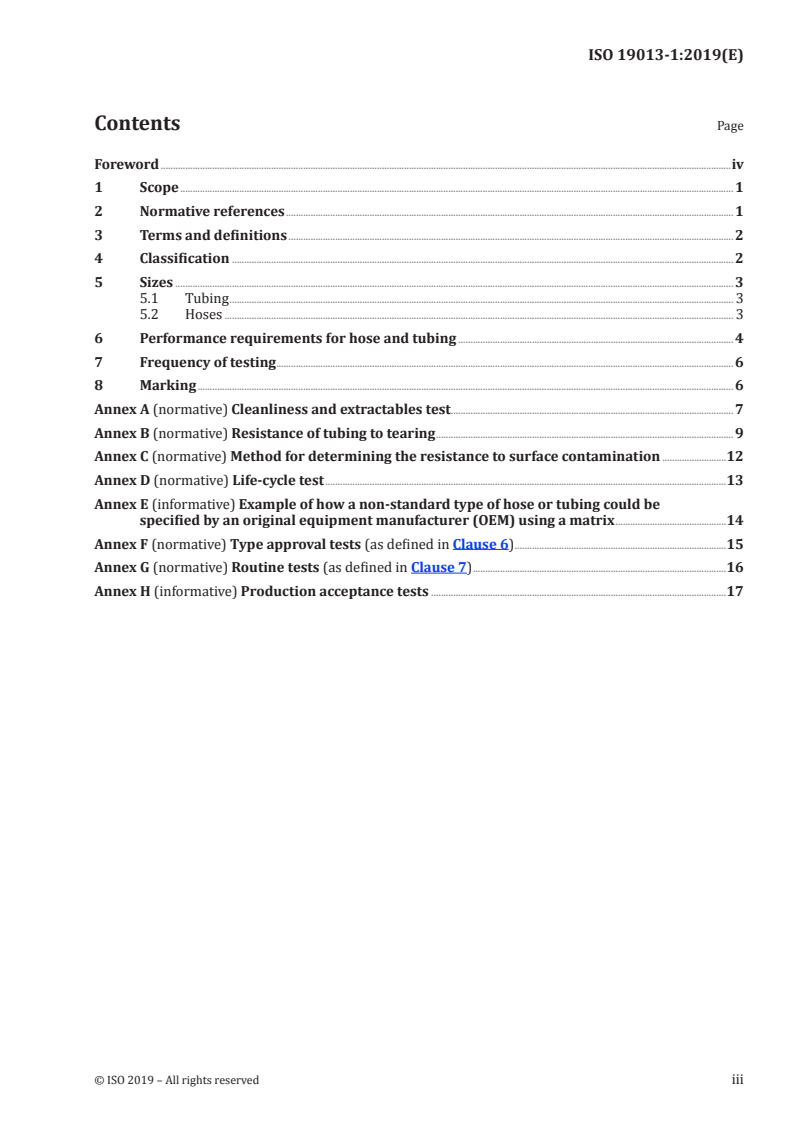 ISO 19013-1:2019 ISO 19013-1:2019 - Rubber hoses and tubing for fuel circuits for internal combustion engines — Specification — Part 1: Diesel fuels/16/2019 - Page 3 preview