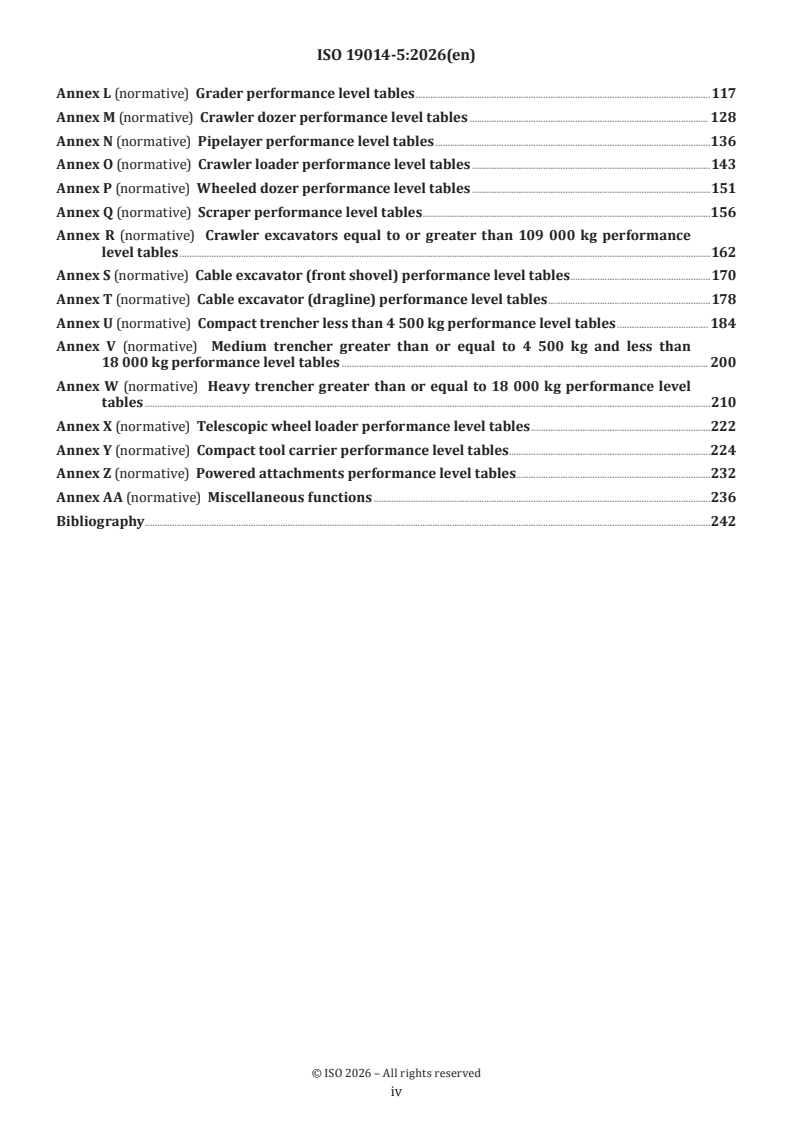 ISO 19014-5:2026 ISO 19014-5:2026 - Earth-moving machinery — Functional safety — Part 5: Tables of performance levels - Page 4 preview