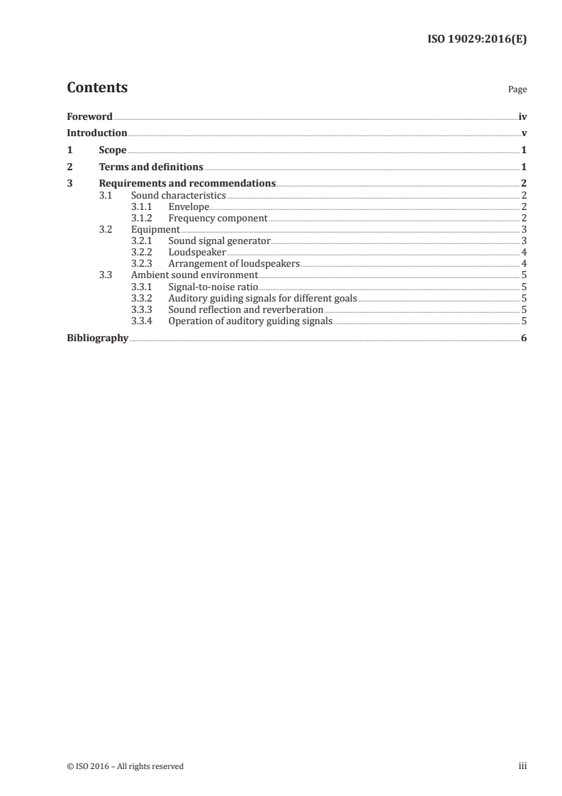 ISO 19029:2016 ISO 19029:2016 - Accessible design — Auditory guiding signals in public facilities/19/2016 - Page 3 preview