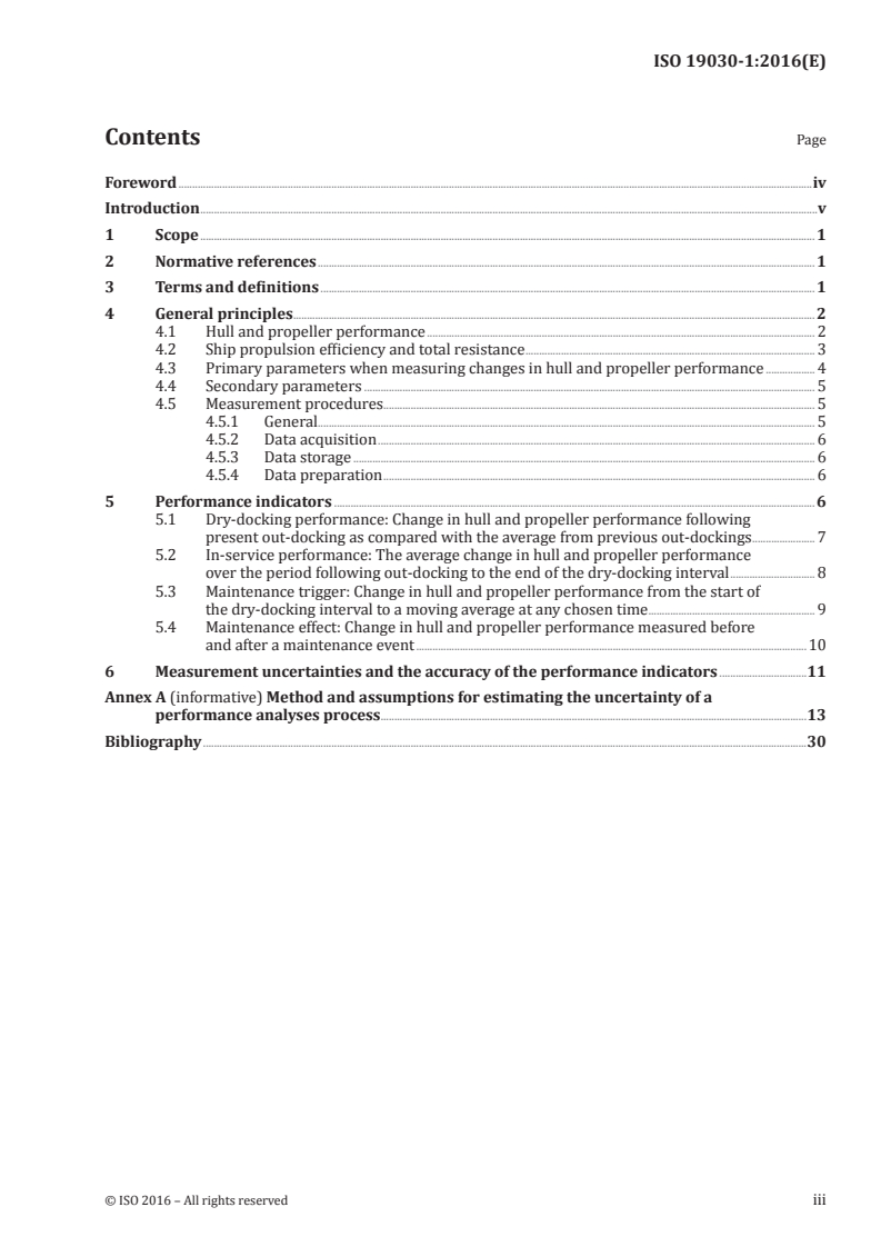 ISO 19030-1:2016 ISO 19030-1:2016 - Ships and marine technology — Measurement of changes in hull and propeller performance — Part 1: General principles/16/2016 - Page 3 preview
