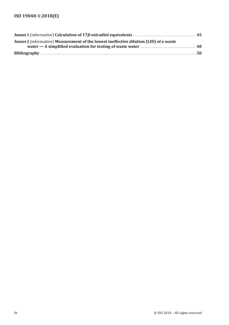 ISO 19040-1:2018 ISO 19040-1:2018 - Water quality — Determination of the estrogenic potential of water and waste water — Part 1: Yeast estrogen screen (Saccharomyces cerevisiae)/7/2018 - Page 4 preview