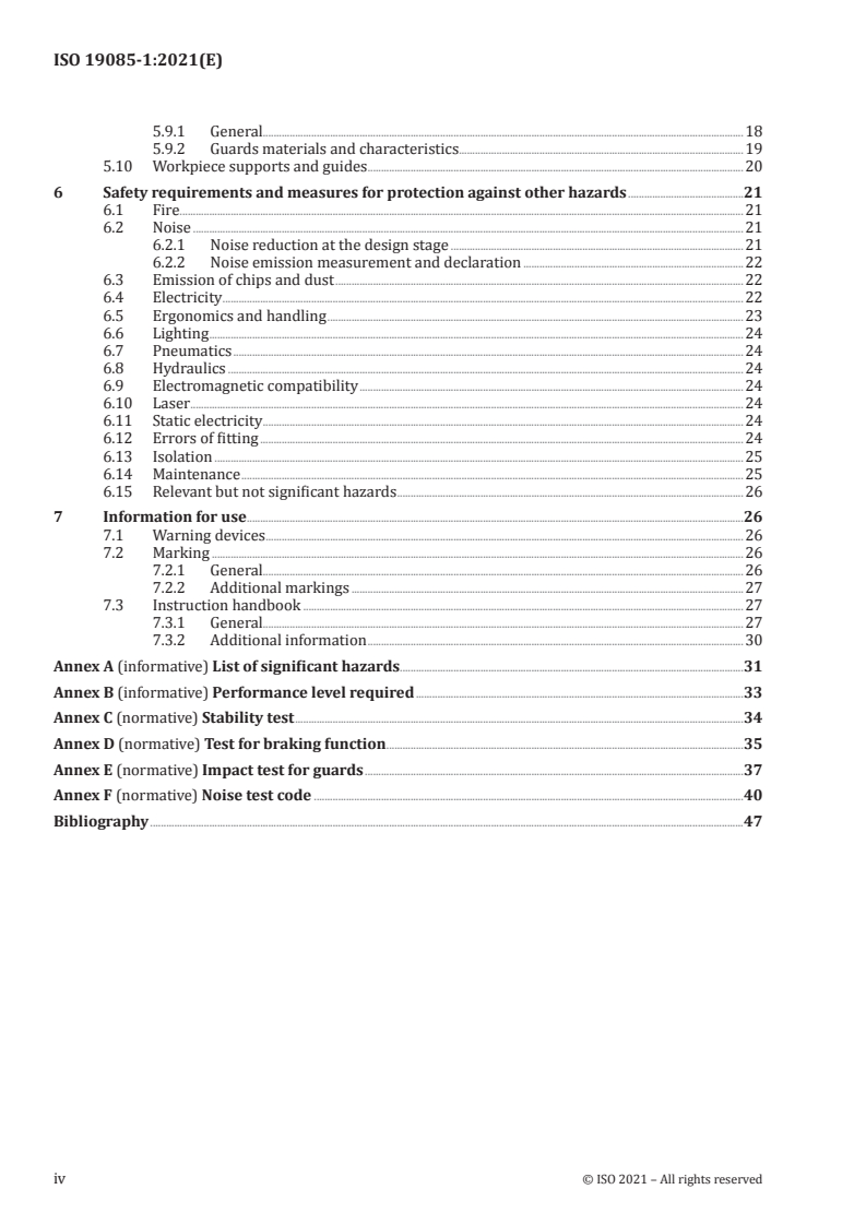 ISO 19085-1:2021 ISO 19085-1:2021 - Woodworking machines — Safety — Part 1: Common requirements/4/2021 - Page 4 preview