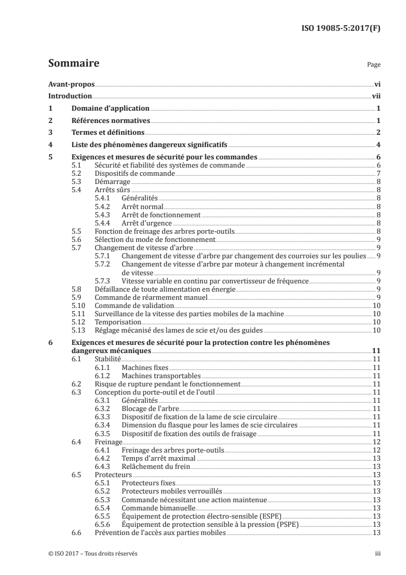 ISO 19085-5:2017 ISO 19085-5:2017 - Machines à bois — Sécurité — Partie 5: Scies au format/22/2017 - Page 3 preview