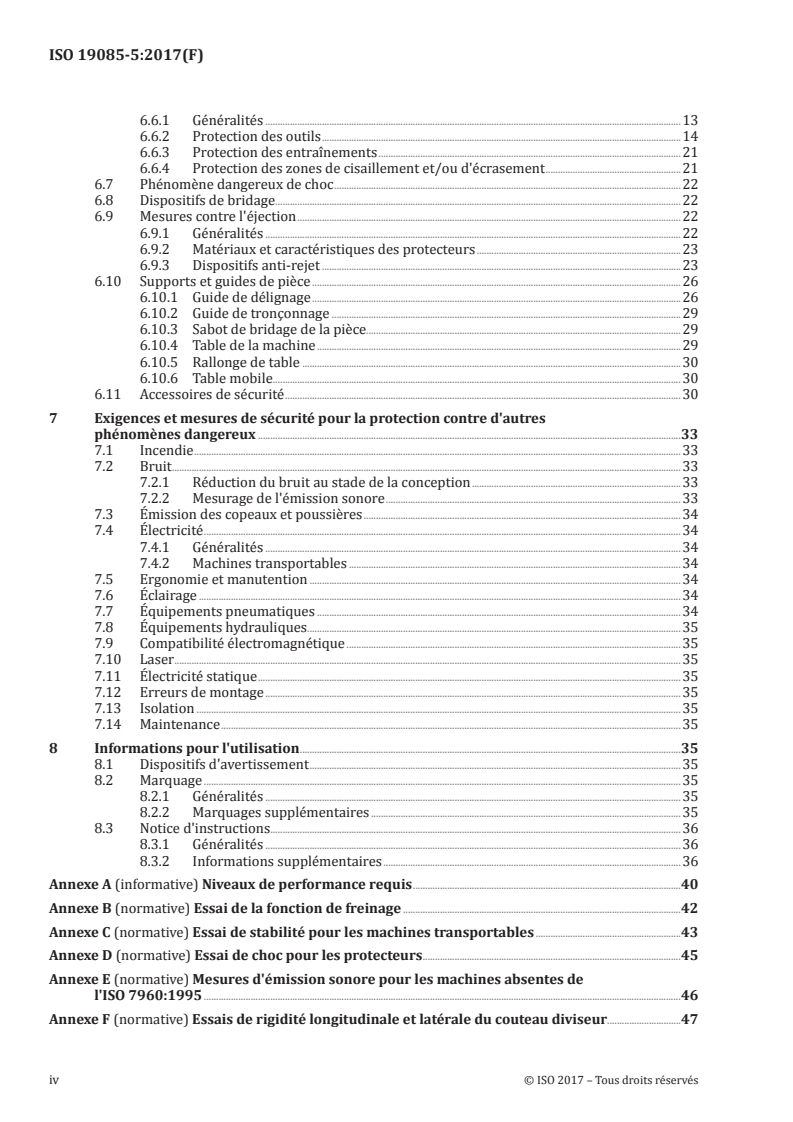 ISO 19085-5:2017 ISO 19085-5:2017 - Machines à bois — Sécurité — Partie 5: Scies au format/22/2017 - Page 4 preview