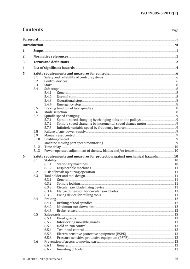 ISO 19085-5:2017 ISO 19085-5:2017 - Woodworking machines — Safety — Part 5: Dimension saws/20/2017 - Page 3 preview