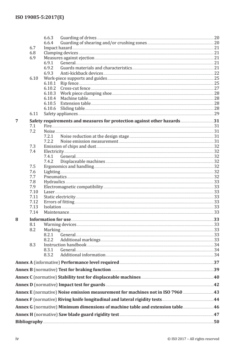 ISO 19085-5:2017 ISO 19085-5:2017 - Woodworking machines — Safety — Part 5: Dimension saws/20/2017 - Page 4 preview