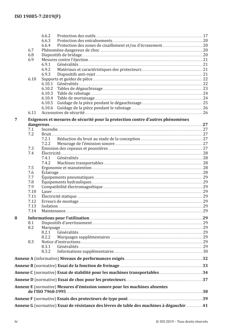 ISO 19085-7:2019 ISO 19085-7:2019 - Machines à bois — Sécurité — Partie 7: Machines à dégauchir, à raboter et machines combinées à dégauchir/raboter/4/2019 - Page 4 preview