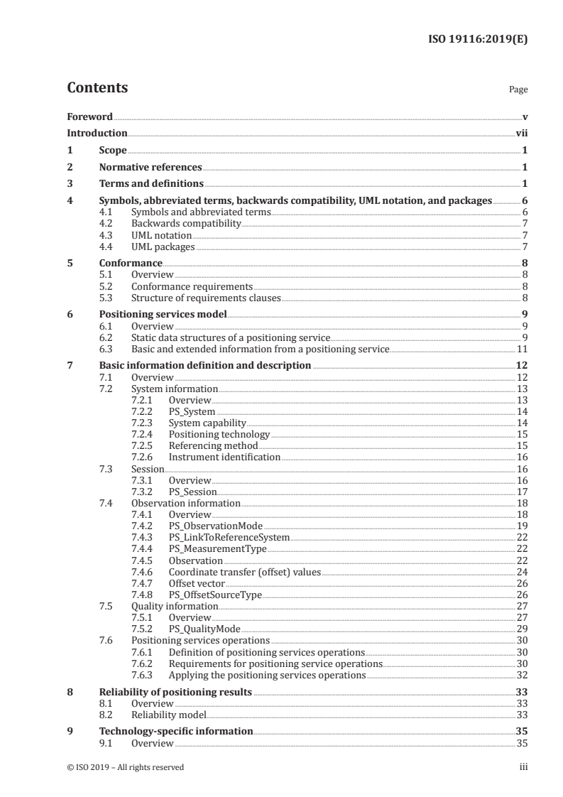 ISO 19116:2019 ISO 19116:2019 - Geographic information — Positioning services/2/2019 - Page 3 preview