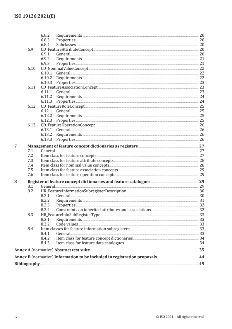 ISO 19126:2021 - Geographic information — Feature concept dictionaries and registers/26/2021 - Page 4 preview