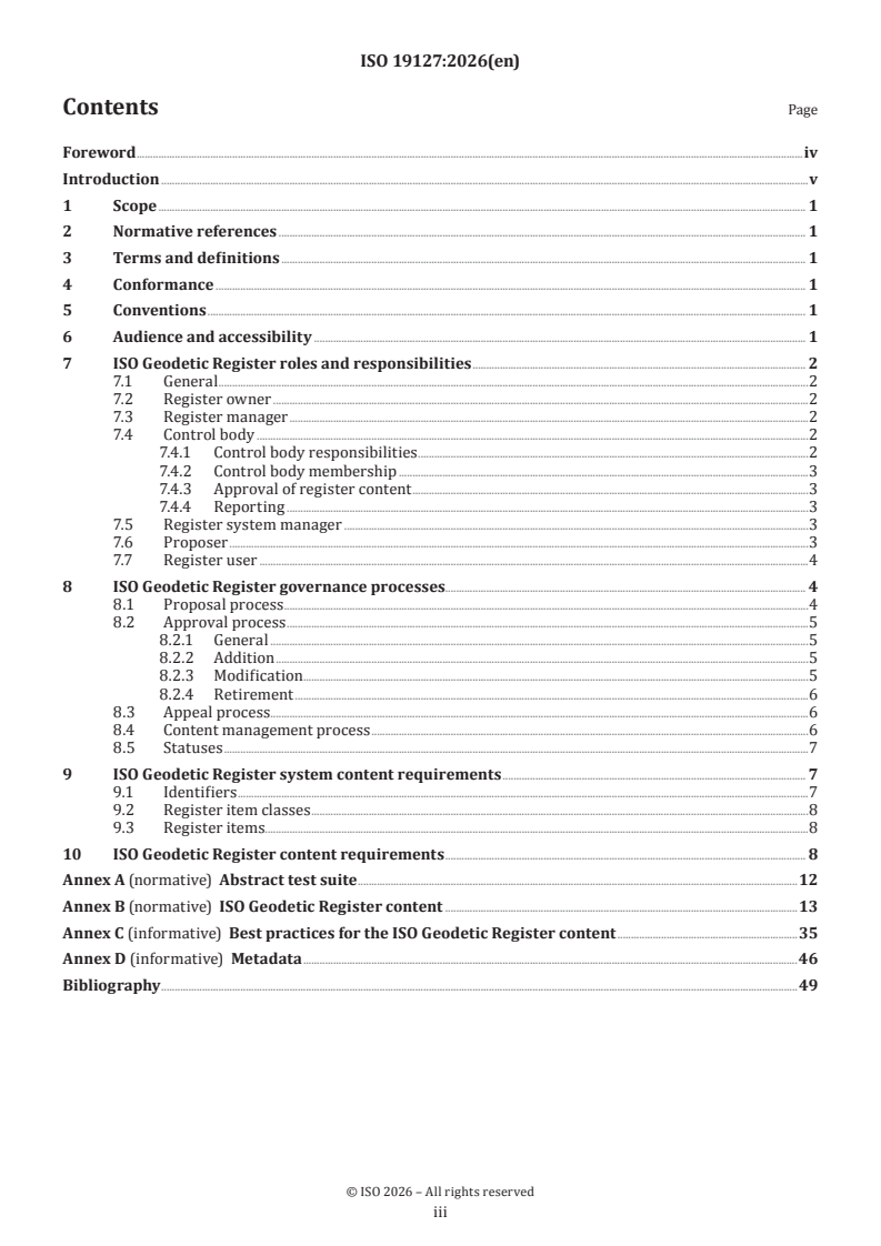 ISO 19127:2026 ISO 19127:2026 - Geographic information — Geodetic register - Page 3 preview