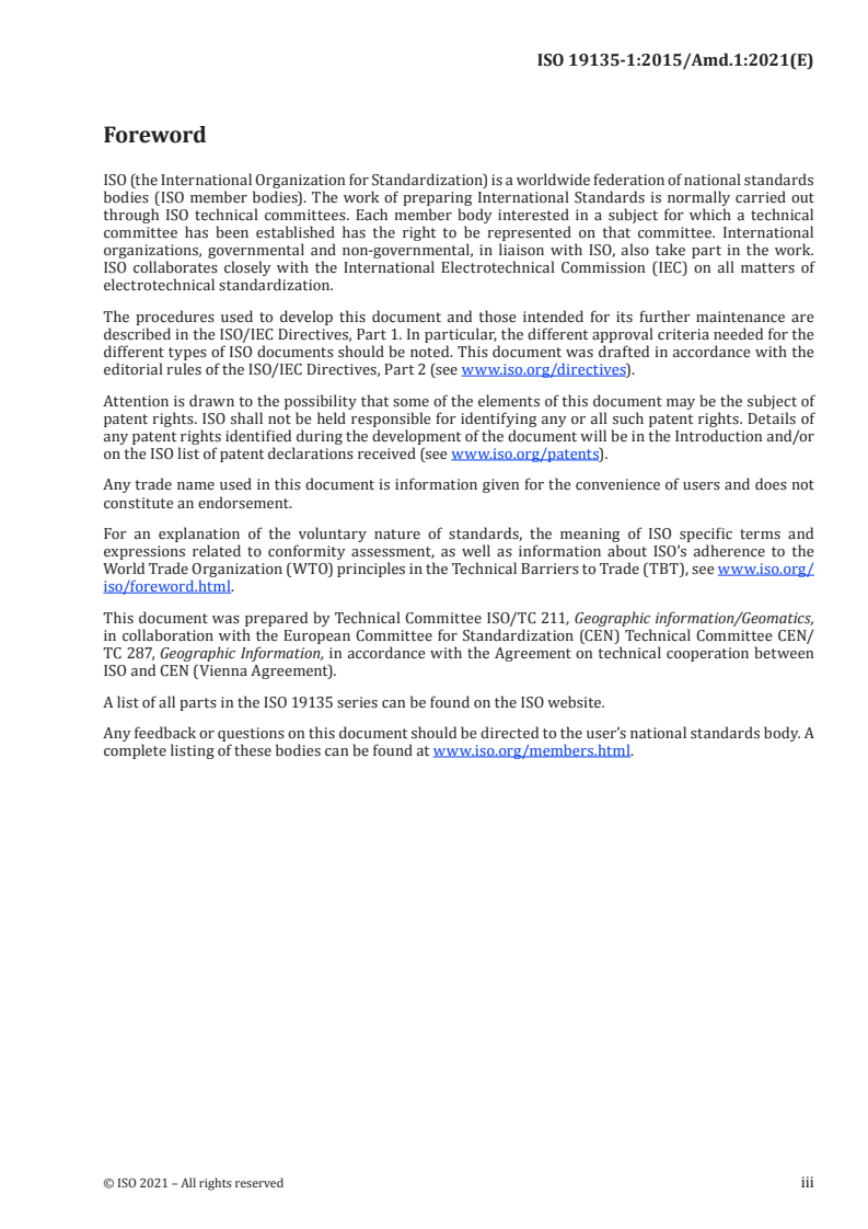 ISO 19135-1:2015/Amd 1:2021 ISO 19135-1:2015/Amd 1:2021 - Geographic information — Procedures for item registration — Part 1: Fundamentals — Amendment 1/19/2021 - Page 3 preview