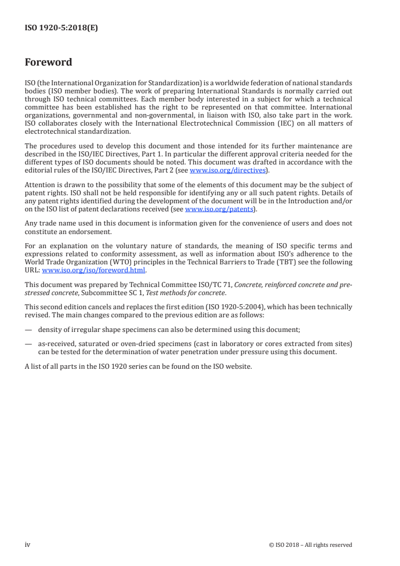 ISO 1920-5:2018 ISO 1920-5:2018 - Testing of concrete — Part 5: Density and water penetration depth/15/2018 - Page 4 preview