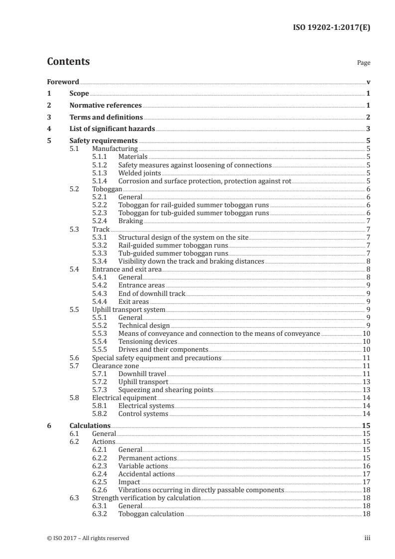 ISO 19202-1:2017 ISO 19202-1:2017 - Summer toboggan runs — Part 1: Safety requirements and test methods/13/2017 - Page 3 preview