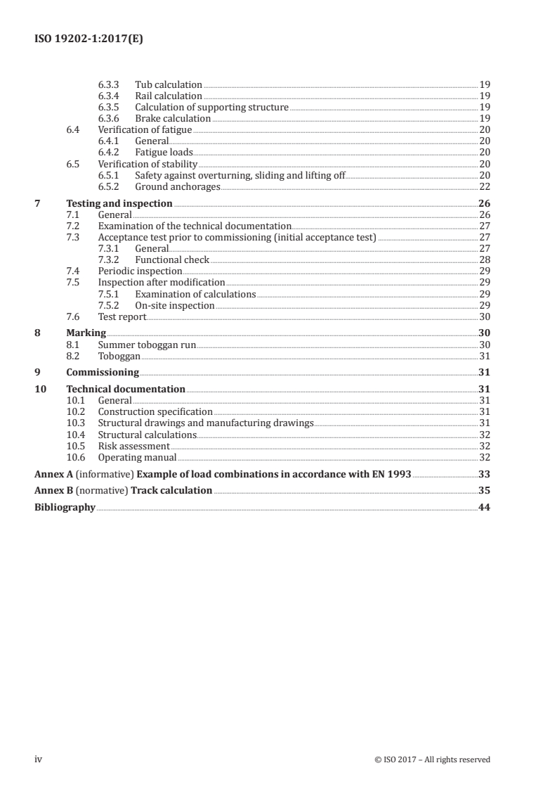 ISO 19202-1:2017 ISO 19202-1:2017 - Summer toboggan runs — Part 1: Safety requirements and test methods/13/2017 - Page 4 preview
