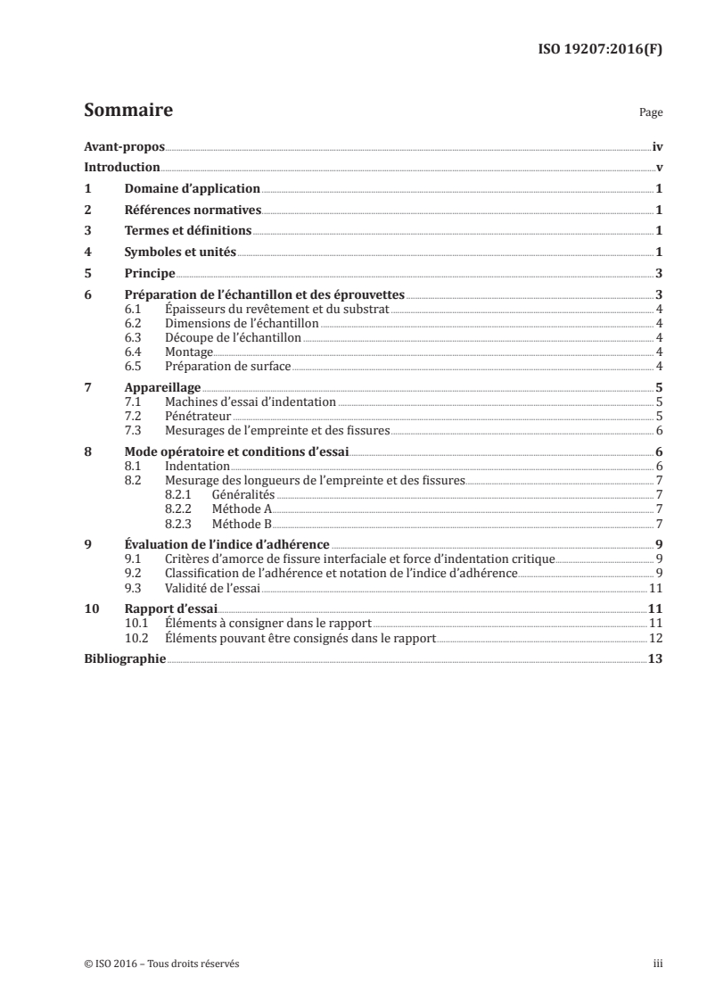 ISO 19207:2016 ISO 19207:2016 - Projection thermique — Méthode de classification de la résistance adhésive par indentation/19/2016 - Page 3 preview