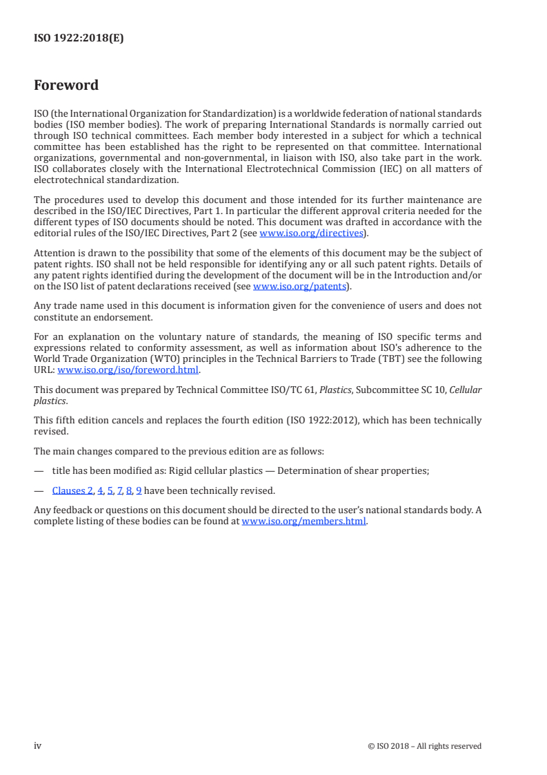 ISO 1922:2018 ISO 1922:2018 - Rigid cellular plastics — Determination of shear properties
Released:9/5/2018 - Page 4 preview