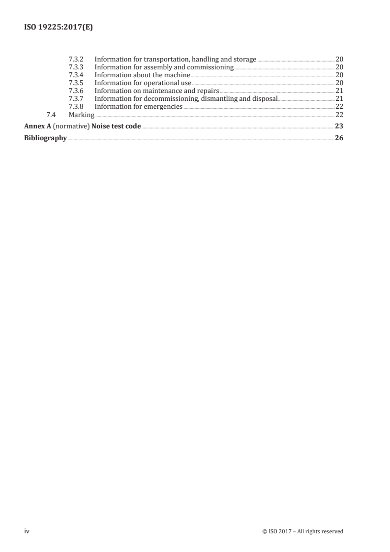 ISO 19225:2017 ISO 19225:2017 - Underground mining machines — Mobile extracting machines at the face — Safety requirements for shearer loaders and plough systems/9/2017 - Page 4 preview