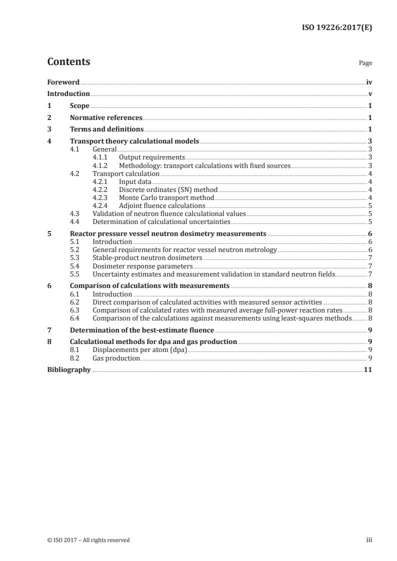 ISO 19226:2017 ISO 19226:2017 - Nuclear energy — Determination of neutron fluence and displacement per atom (dpa) in reactor vessel and internals/5/2017 - Page 3 preview