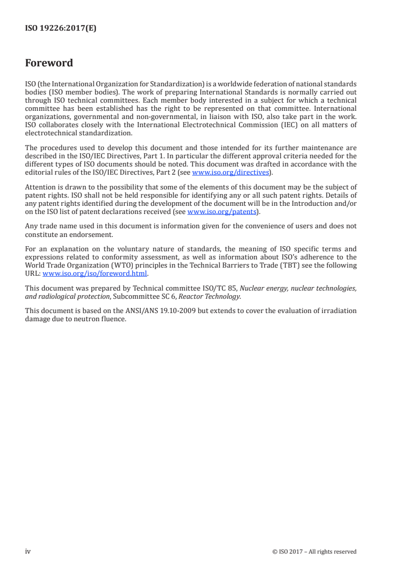 ISO 19226:2017 ISO 19226:2017 - Nuclear energy — Determination of neutron fluence and displacement per atom (dpa) in reactor vessel and internals/5/2017 - Page 4 preview