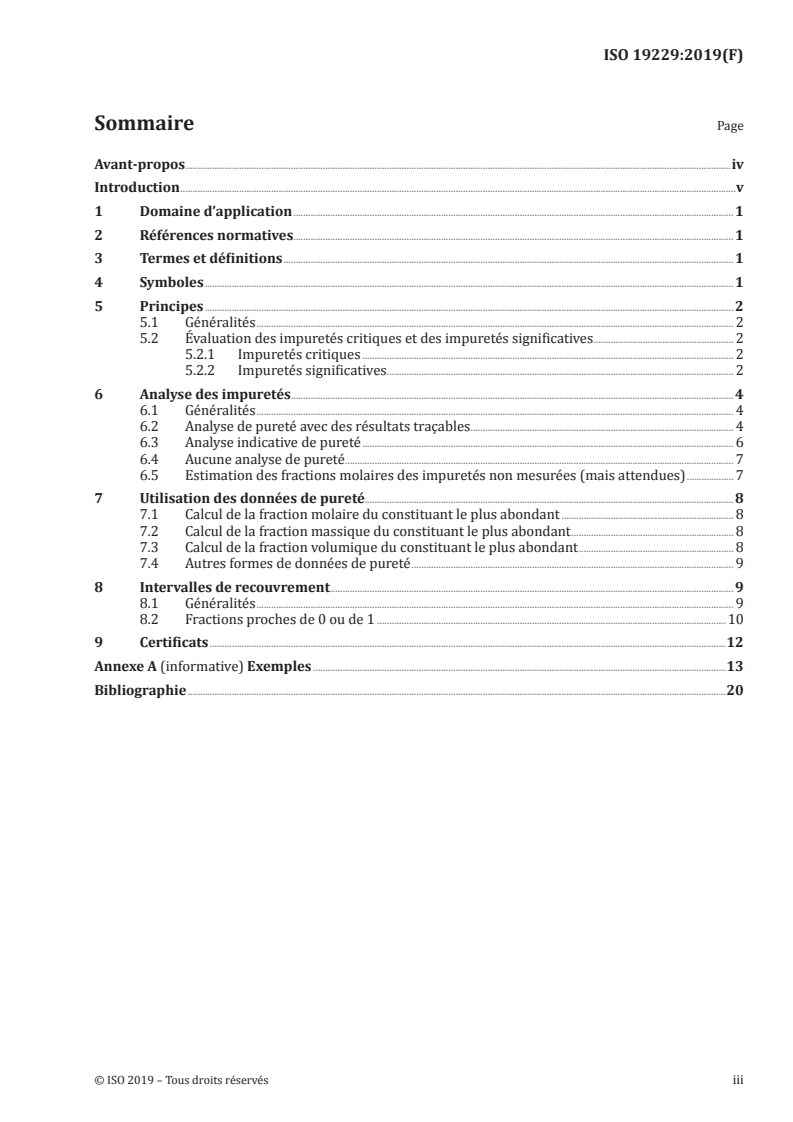 ISO 19229:2019 ISO 19229:2019 - Analyse des gaz — Analyse de pureté et traitement des données de pureté/22/2019 - Page 3 preview