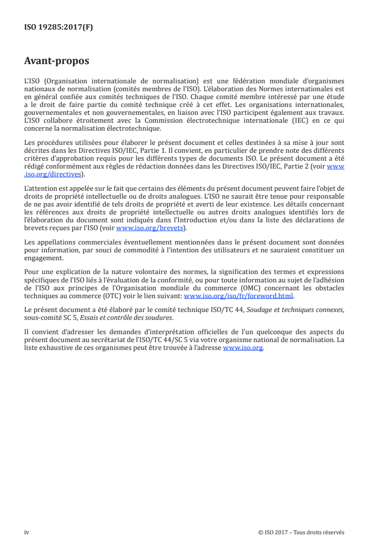 ISO 19285:2017 ISO 19285:2017 - Essais non destructifs des assemblages soudés — Technique ultrasons multi-éléments (PAUT) — Niveaux d'acceptation/10/2017 - Page 4 preview