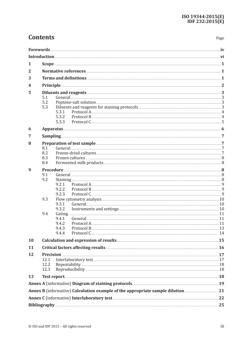 ISO 19344:2015 ISO 19344:2015 - Milk and milk products — Starter cultures, probiotics and fermented products — Quantification of lactic acid bacteria by flow cytometry/8/2015 - Page 3 preview