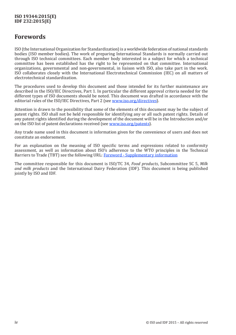 ISO 19344:2015 ISO 19344:2015 - Milk and milk products — Starter cultures, probiotics and fermented products — Quantification of lactic acid bacteria by flow cytometry/8/2015 - Page 4 preview