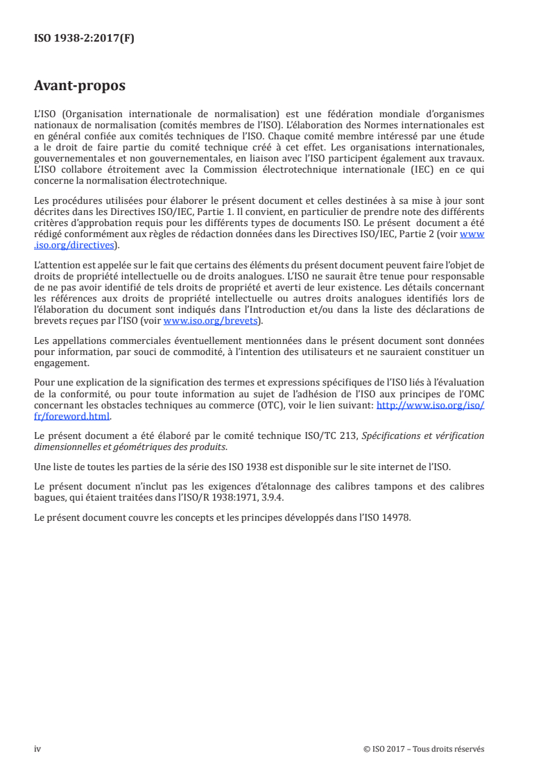 ISO 1938-2:2017 ISO 1938-2:2017 - Spécification géométrique des produits (GPS) — Équipement de mesurage dimensionnel — Partie 2: Disques de référence pour calibres/11/2017 - Page 4 preview