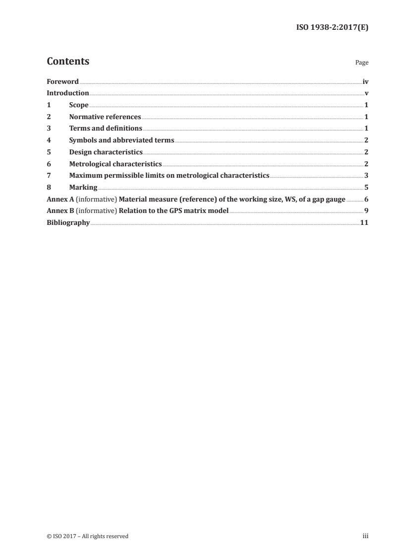 ISO 1938-2:2017 ISO 1938-2:2017 - Geometrical product specifications (GPS) — Dimensional measuring equipment — Part 2: Reference disk gauges/11/2017 - Page 3 preview