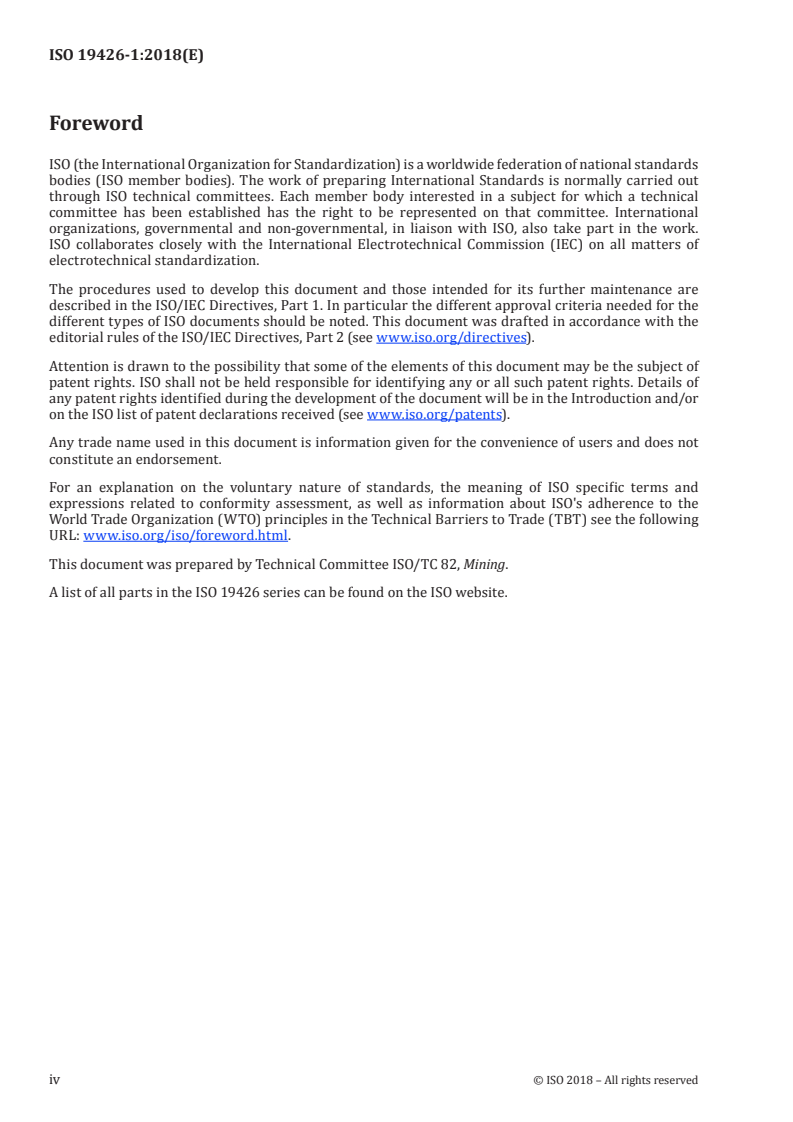 ISO 19426-1:2018 ISO 19426-1:2018 - Structures for mine shafts — Part 1: Vocabulary/4/2018 - Page 4 preview
