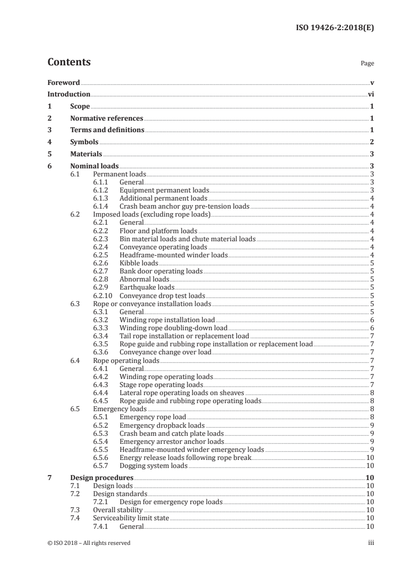 ISO 19426-2:2018 ISO 19426-2:2018 - Structures for mine shafts — Part 2: Headframe structures/4/2018 - Page 3 preview