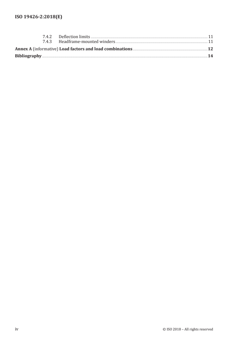 ISO 19426-2:2018 ISO 19426-2:2018 - Structures for mine shafts — Part 2: Headframe structures/4/2018 - Page 4 preview