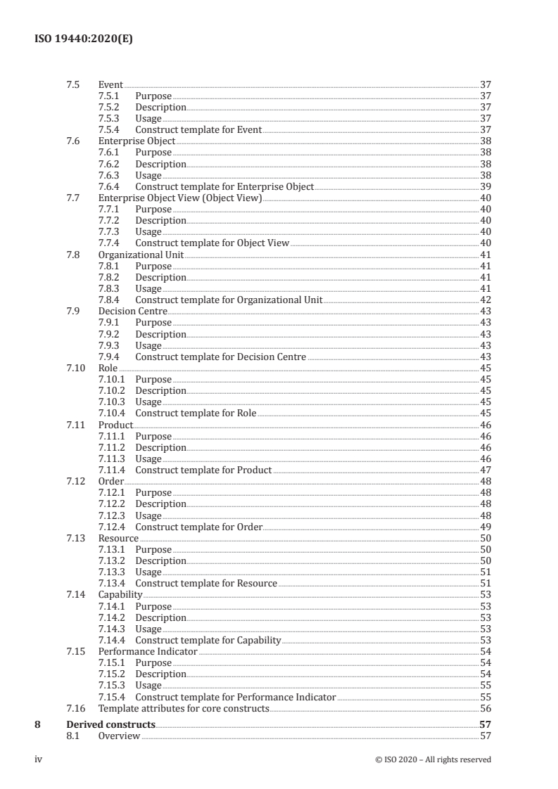 ISO 19440:2020 ISO 19440:2020 - Enterprise modelling and architecture — Constructs for enterprise modelling/27/2020 - Page 4 preview