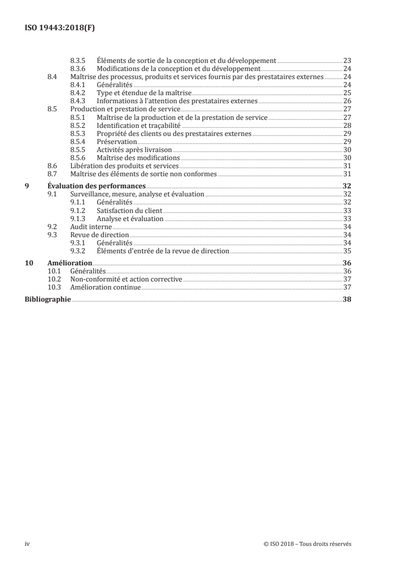 ISO 19443:2018 ISO 19443:2018 - Systèmes de management de la qualité — Exigences spécifiques pour l'application de l'ISO 9001:2015 par les organisations de la chaîne d'approvisionnement du secteur de l'énergie nucléaire fournissant des produits ou services importants pour la sûreté nucléaire (IPSN)/19/2018 - Page 4 preview