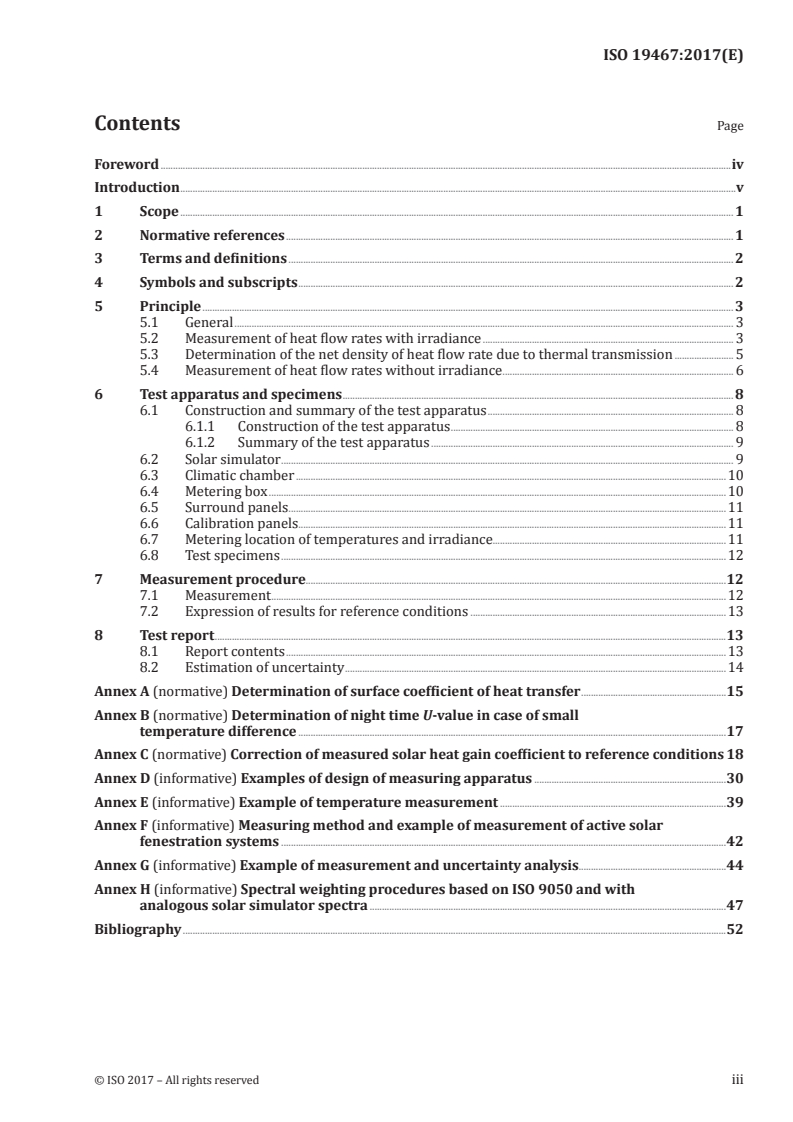 ISO 19467:2017 ISO 19467:2017 - Thermal performance of windows and doors — Determination of solar heat gain coefficient using solar simulator/27/2017 - Page 3 preview