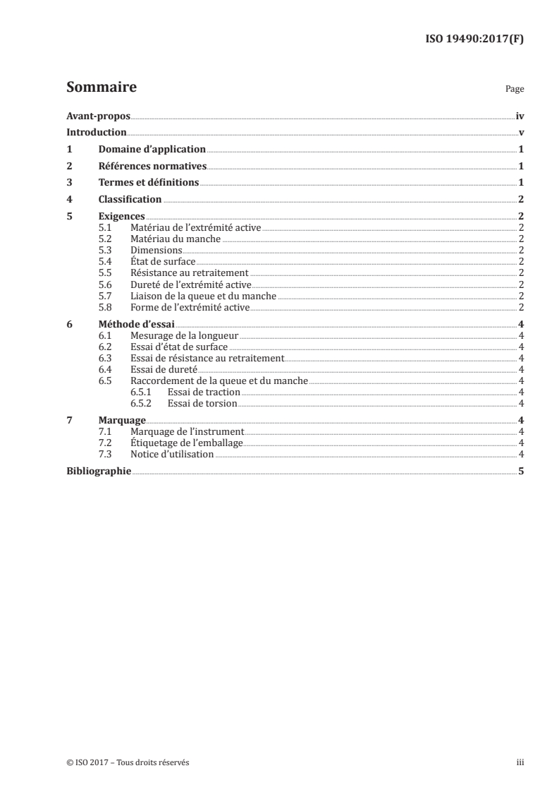 ISO 19490:2017 ISO 19490:2017 - Médecine bucco-dentaire — Élévateur de membrane sinusienne/15/2017 - Page 3 preview